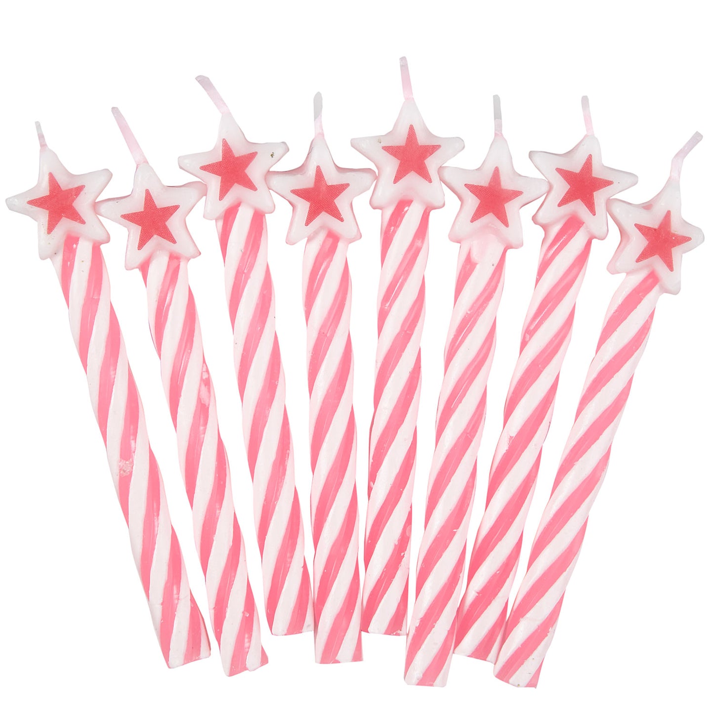 9900773 IP X12 - Pink Candles with Star - 12 PKG/8