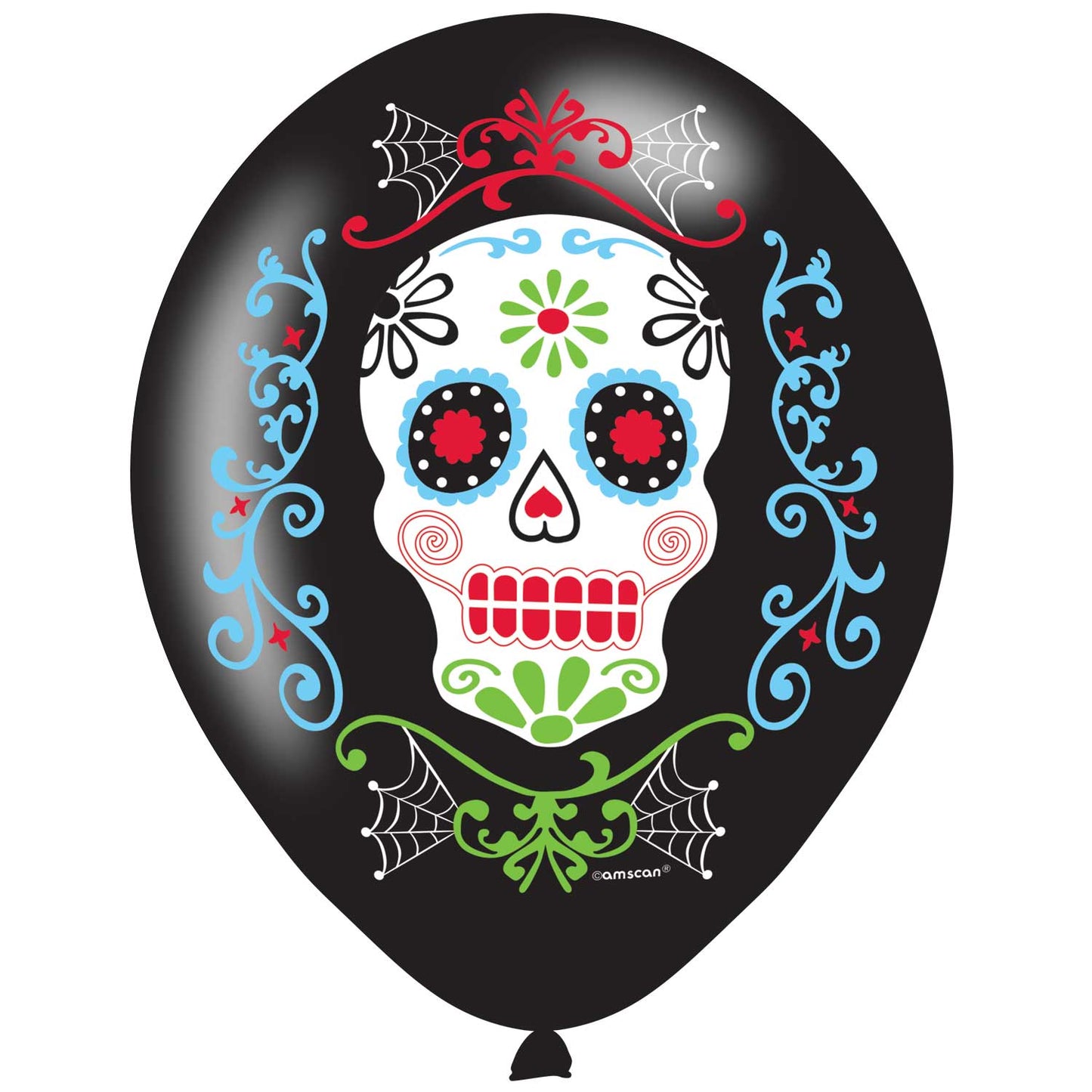 Day of the Dead Latex 4 Colour Balloons 11"/27cm - 6 PKG/6