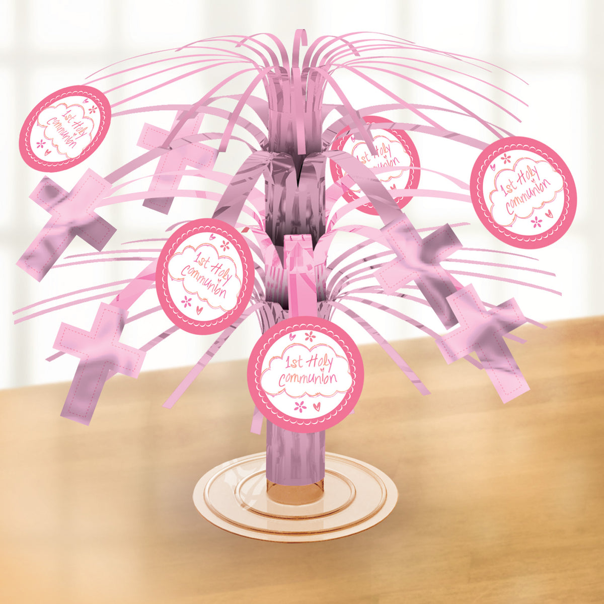 Communion Church Pink Mini Cascade Centrepiece 19cm - 6 PC