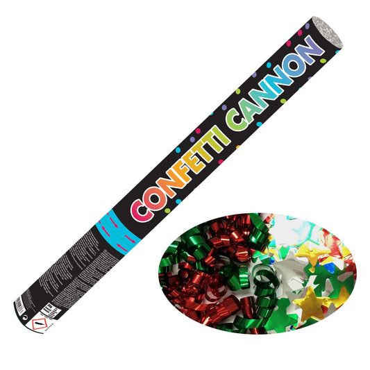 9902992 IP X6 - Multi Coloured Foil Confetti Cannons 58cm - 6 PC