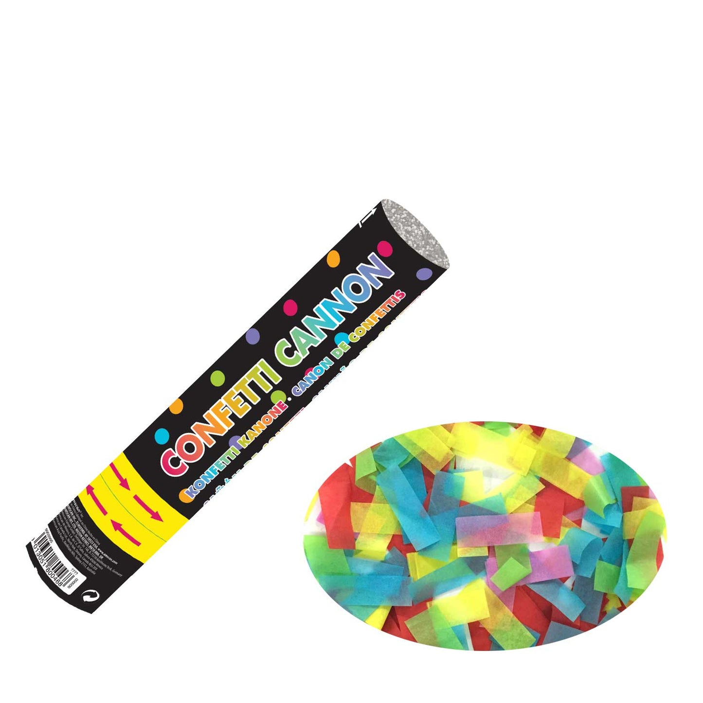 9902995 IP X12 - Multi Coloured Paper Confetti Cannons 24cm - 12 PC