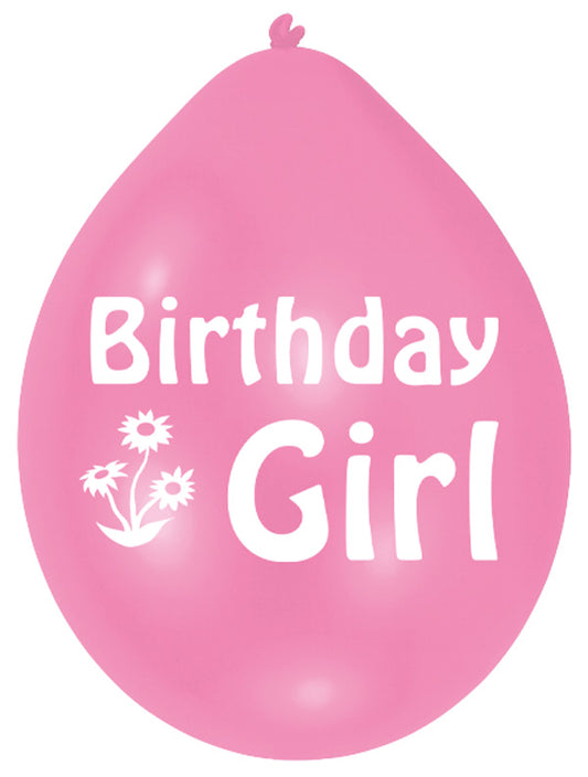 INT995563 IP X6 - Pink Birthday Girl Latex Balloons 22.8cm - 6 PKG/10
