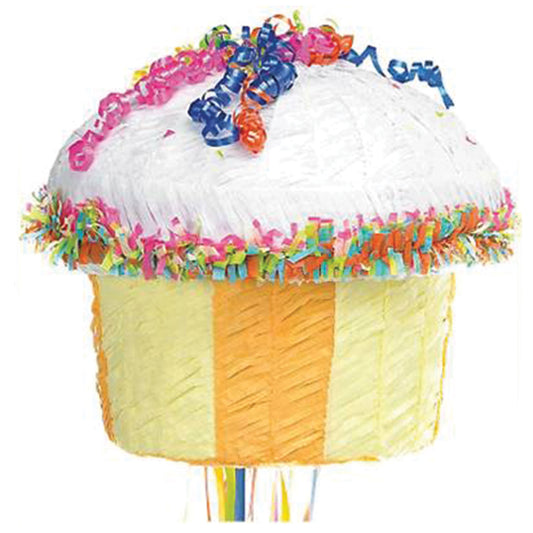 Cupcake Multi Colour Pull Pinatas - 4 PC