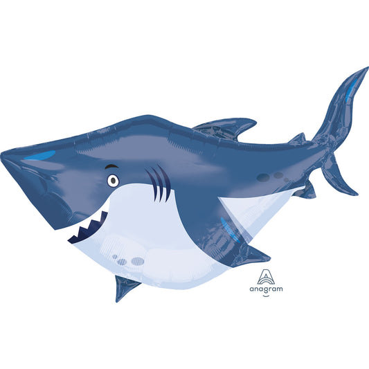 3377401 IP X5 - Ocean Buddies Shark SuperShape Foil Balloons 24"/60cm w x 24"/60cm h P35 - 5 PC