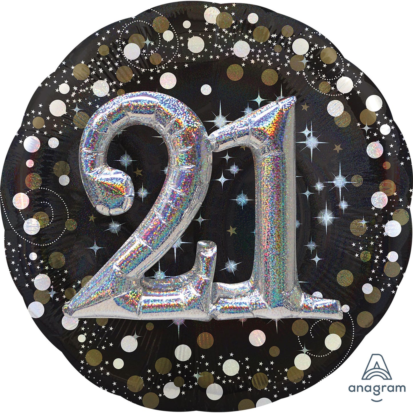 3451201 IP X5 - Gold Sparkling Celebration 21st Multi Foil Balloons 36"/91cm P75 - 5 PC