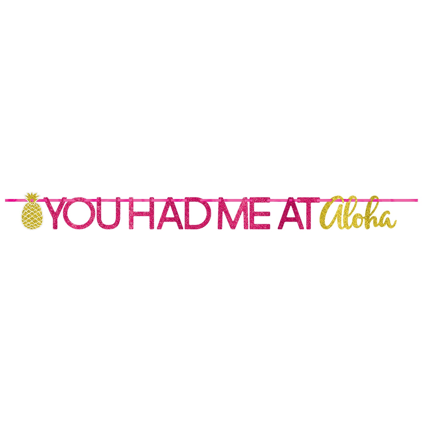 120345 IP X6 - Aloha Glitter Letter Banners 3.65m - 6 PC