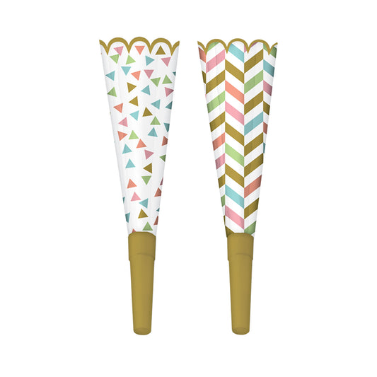 331927 IP X6 - Confetti Fun Horns 27cm - 6 PKG/8