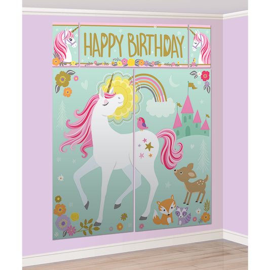 Magical Unicorn Wall Decorations with Photo Props - 6 PKG/17