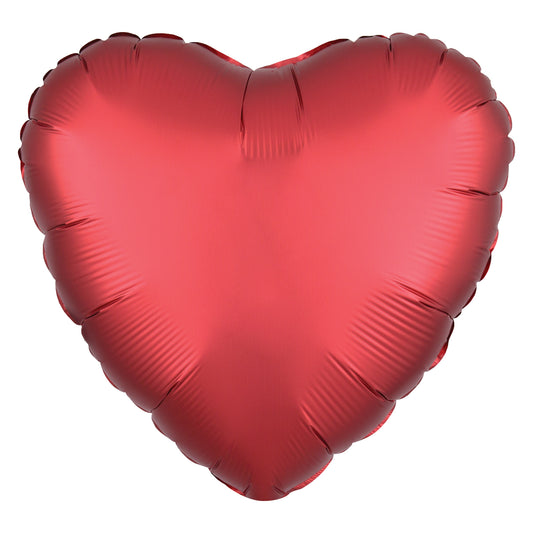 3858402 IP X10 - Satin Luxe Sangria Heart Standard HX Unpackaged Foil Balloons S15 - 10 PC