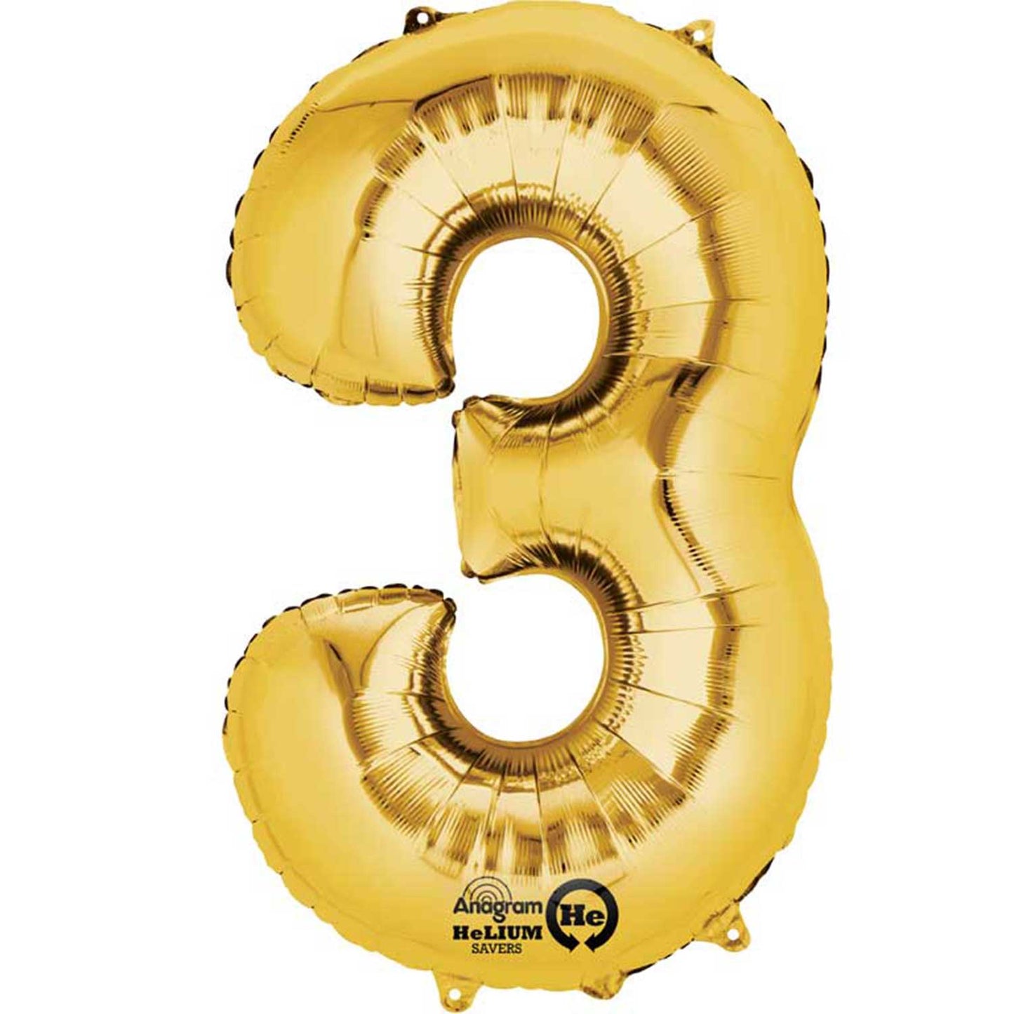Number 3 Rose Gold Minishape Foil Balloons 16"/"40cm A04 - 5 PC