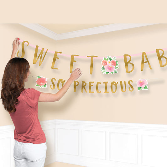 120394 IP X6 - Floral Baby Combo Letter Banners - 6 PKG/2