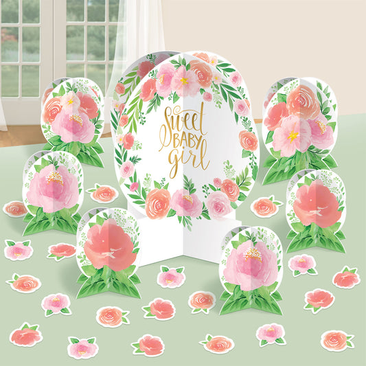 Floral Baby Table Decorating Kits - 9 PKG/8