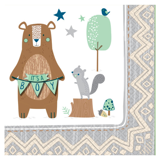 502164 IP X12 - Bear-ly Wait Beverage Napkins 25cm - 16 PKG/12