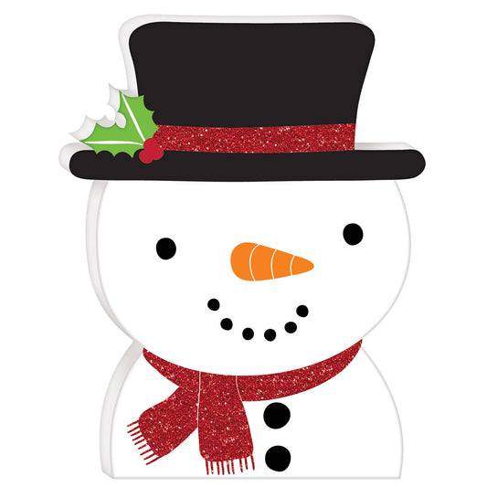 Mini Standing MDF Snowman 15cm x 11cm - 9 PC