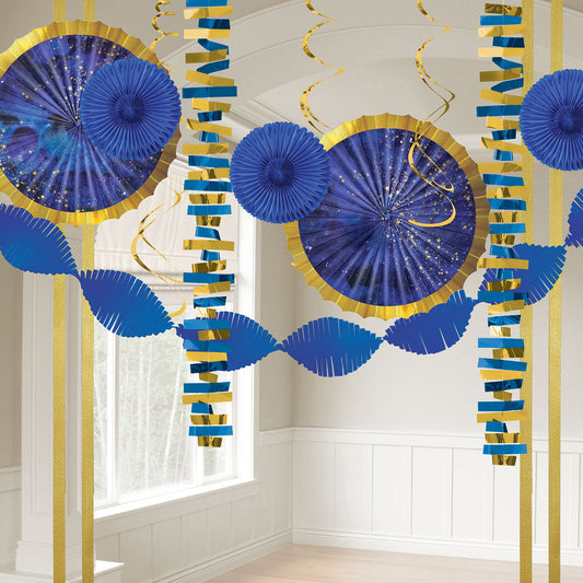 242470 IP X6 - Midnight NYE Paper and Foil Room Decoration Kits - 6 PKG/14