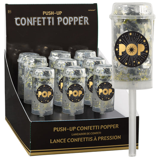 3900436 IP X12 - Push Pop Confetti Poppers - 12 PC