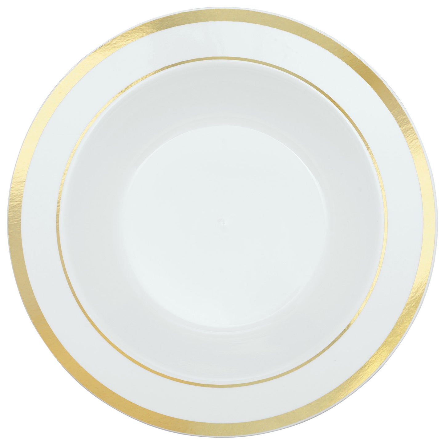 438989 IP X12 - Premium White Plastic Bowls Gold Trim 340ml - 12 PKG/10