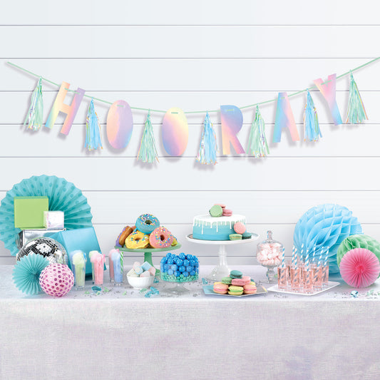220361 IP X4 - Shimmering Party Iridescent Tassel Garlands 3m - 4 PC
