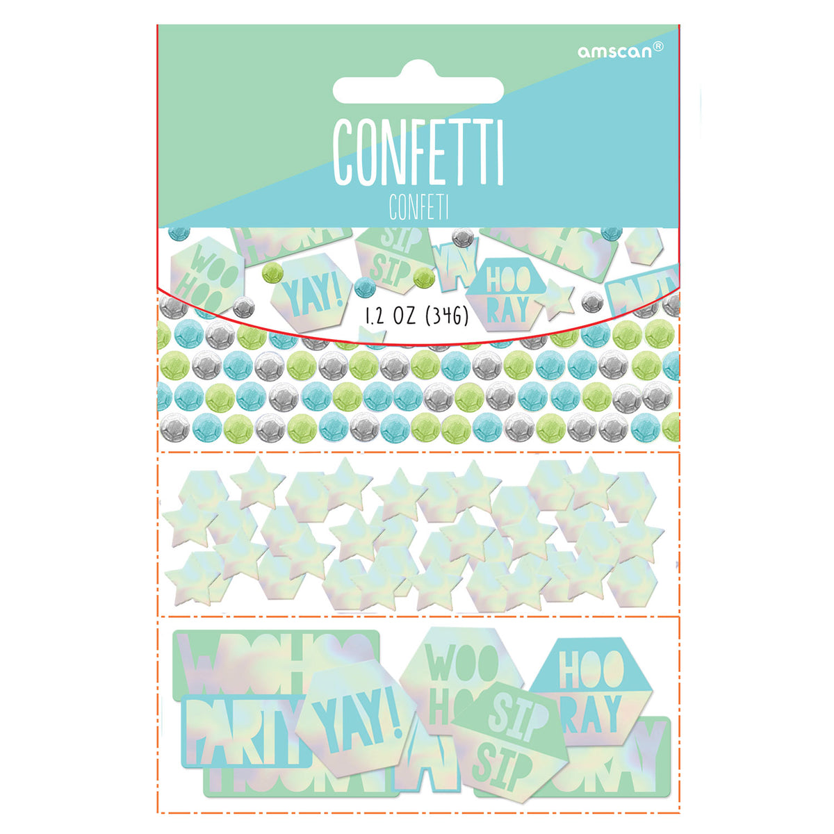 360280 IP X12 - Shimmering Party Iridescent Confetti 34g - 12 PC