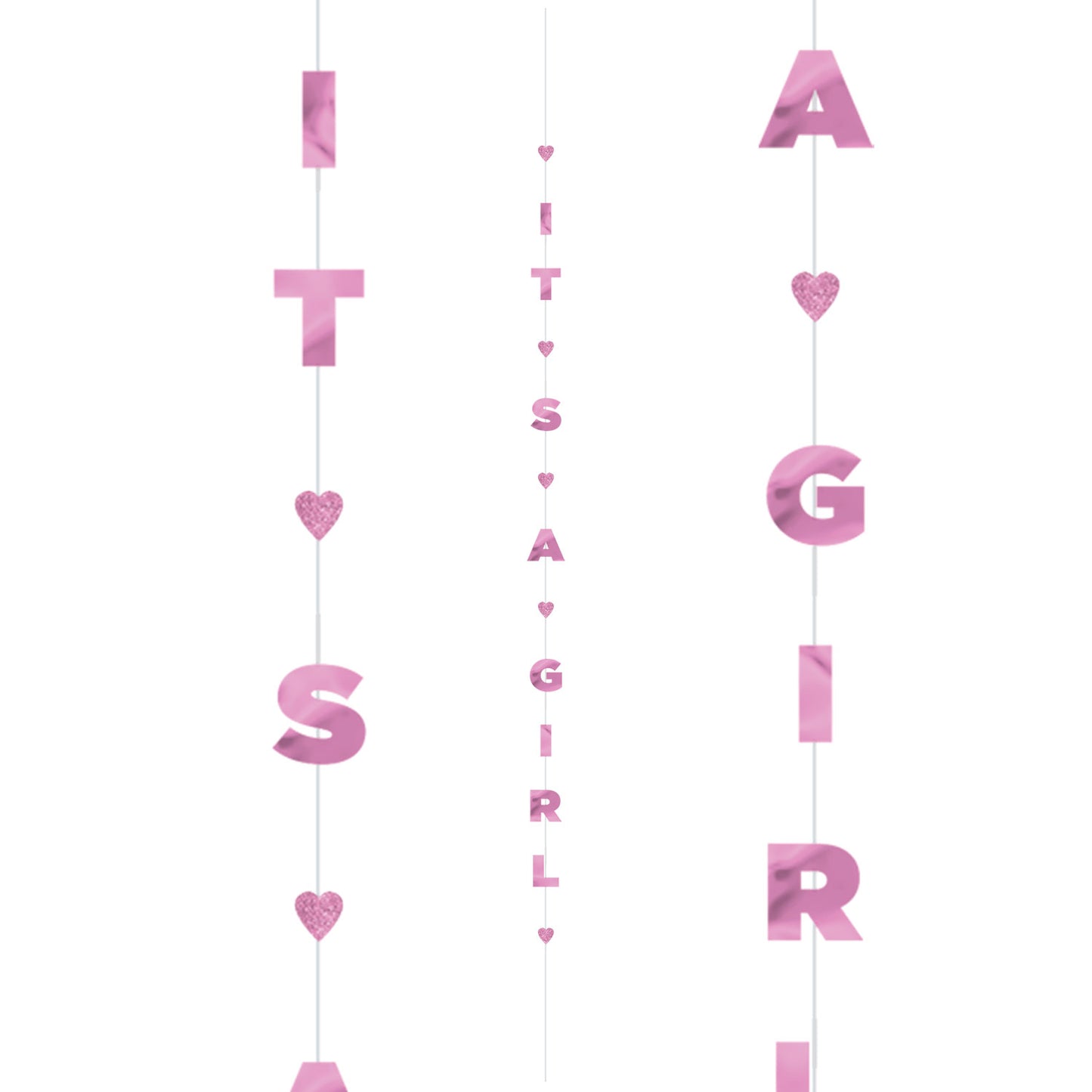 110452 IP X6 - It's a Girl Balloon Fun Strings 1.82m - 6 PC