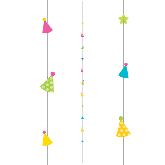 110453 IP X6 - Party Hat Balloon Fun Strings 1.82m - 6 PC
