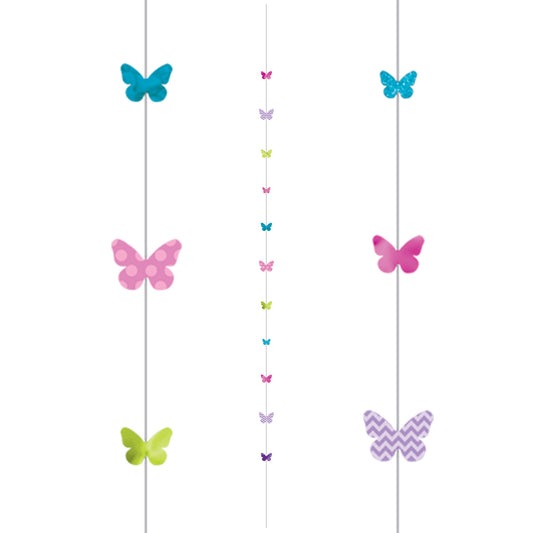 Butterflies Balloon Fun Strings 1.82m - 6 PC