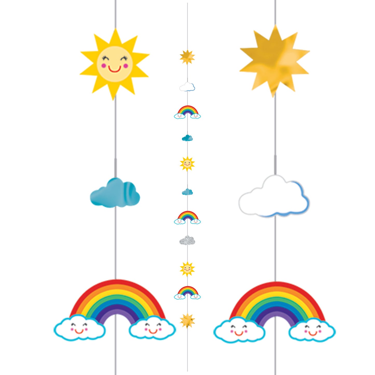 110479 IP X6 - Sun/Rainbow/Clouds Balloon Fun Strings 1.82m - 6 PC