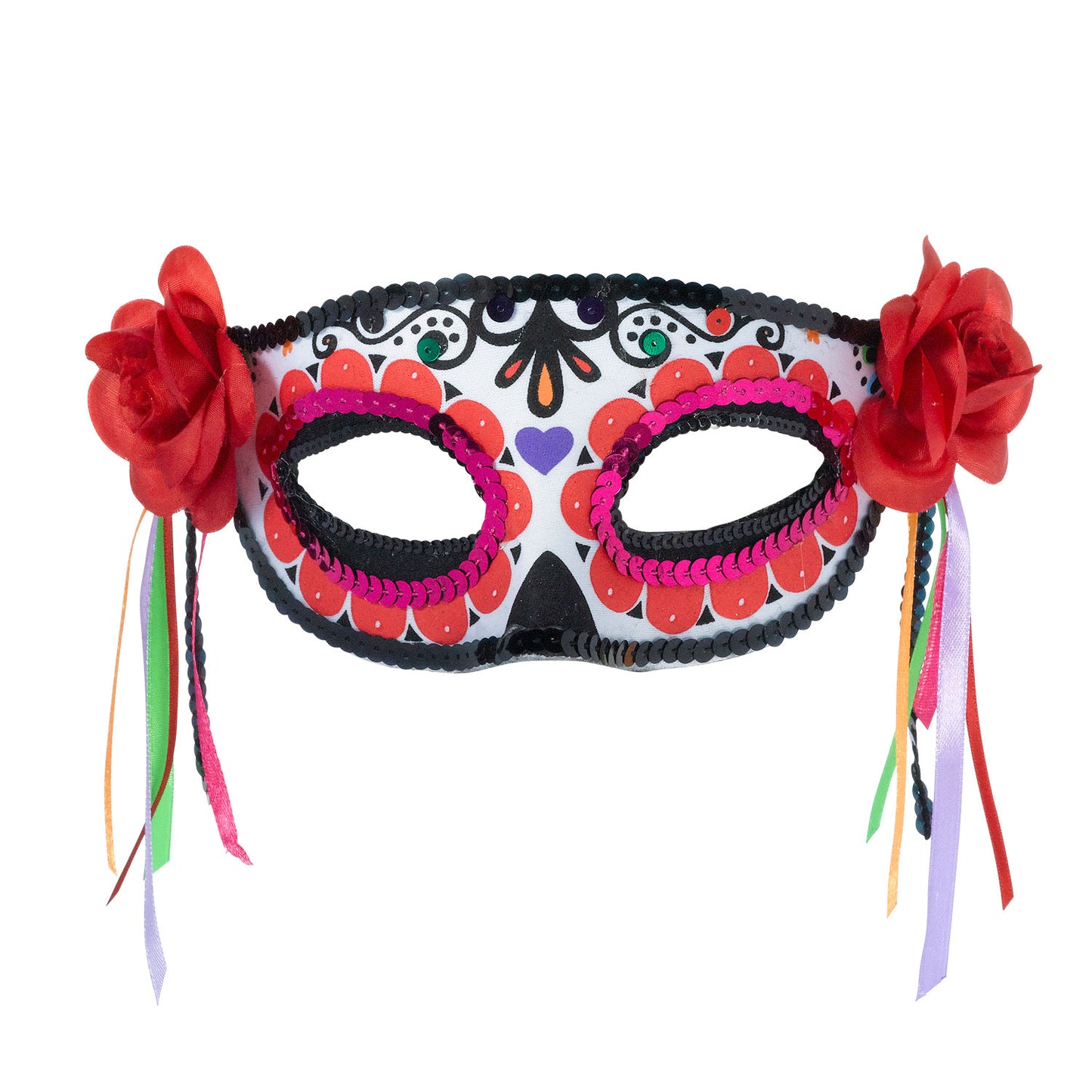 Day of the Dead Half Mask - Size Adult - 6 PC