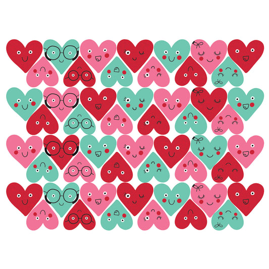 Heart Faces Mini Glitter Cut-Outs 6.35cm - 9 PKG/50