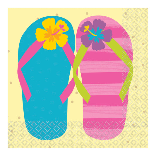 9905103 IP X12 - Just Chillin' Flip Flop Luncheon Napkins 33cm - 12 PKG/16