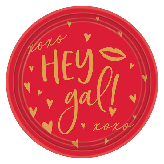 430816 IP X9 - Hey Gal Hot Stamped Plastic Coupe Plates 19cm - 9 PKG/4