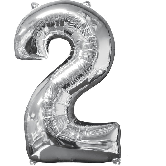 Number 2 Rose Gold SuperShape Mid-Size Foil Balloons 17"/43cm w x 26"/66cm h P31 - 5 PC