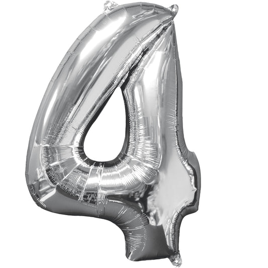 Number 4 Rose Gold SuperShape Mid-Size Foil Balloons 18"/45cm w x 26"/66cm h P31 - 5 PC