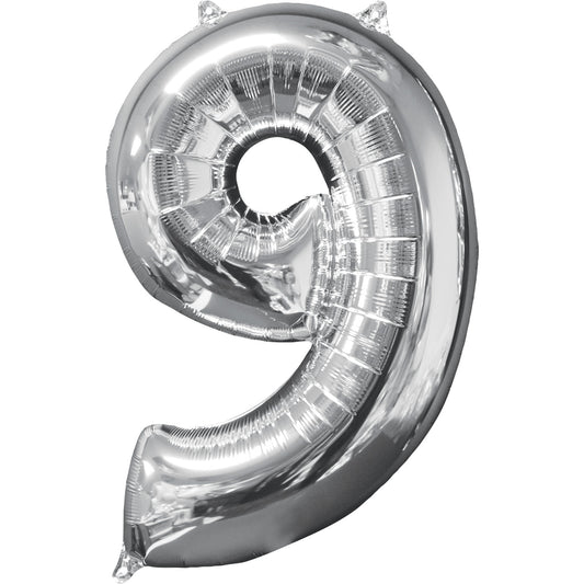 Number 9 Rose Gold SuperShape Mid-Size Foil Balloons 17"/43cm w x 26"/66cm h P31 - 5 PC