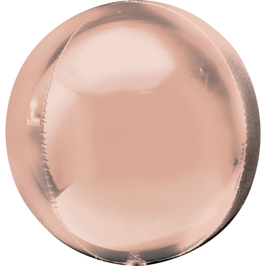 3947499 IP X3 - Rose Gold Jumbo Orbz Unpackaged Foil Balloons 21"/53cm w x 21"/53cm h P45 - 3 PC