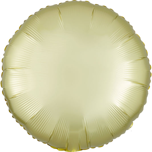 3990101 IP X5 - Pastel Yellow Circle Satin Luxe Standard HX Packaged Foil Balloons S15 - 5 PC