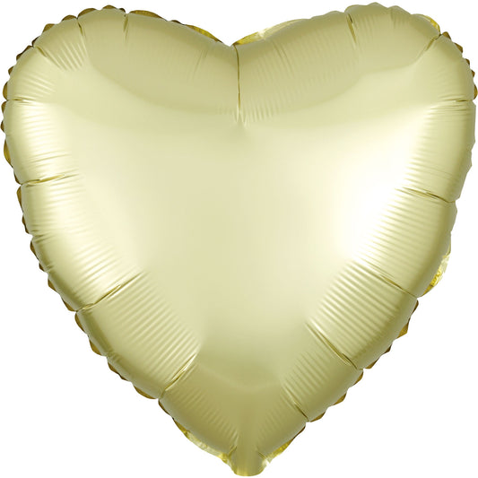 3990201 IP X5 - Pastel Yellow Heart Satin Luxe Standard HX Packaged Foil Balloons S15 - 5 PC