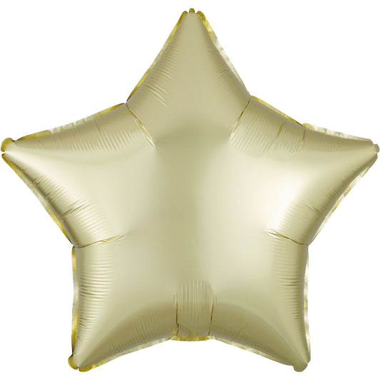 3990301 IP X5 - Pastel Yellow Star Satin Luxe Standard HX Packaged Foil Balloons S15 - 5 PC