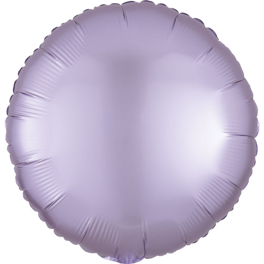 3990402 IP X10 - Pastel Lilac Circle Satin Luxe Standard HX Unpackaged Foil Balloons S15 - 10 PC