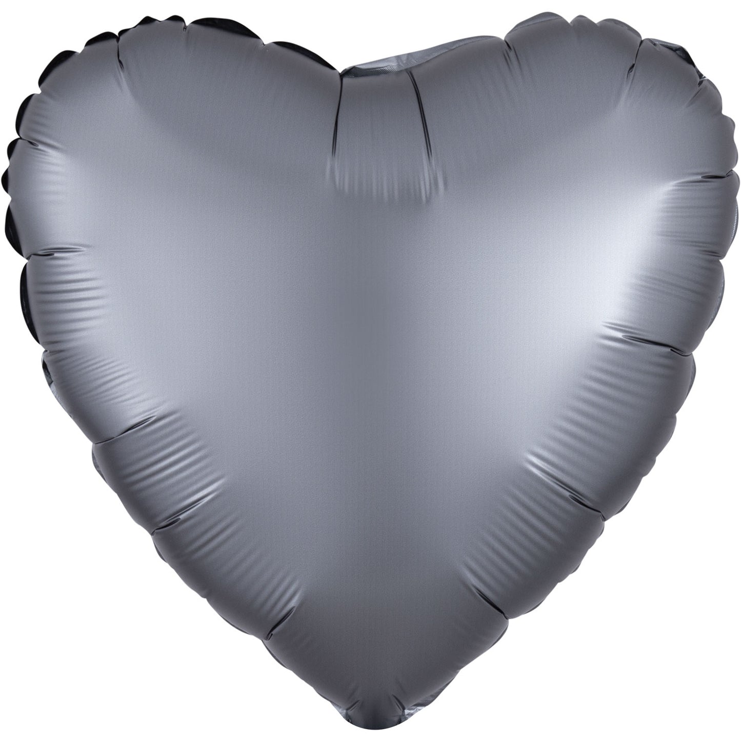 3991702 IP X10 - Graphite Heart Satin Luxe Standard HX Unpackaged Foil Balloons S15 - 10 PC
