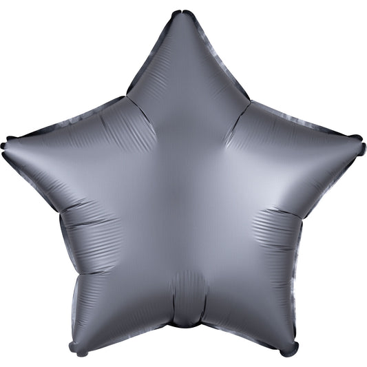 3991801 IP X5 - Graphite Star Satin Luxe Standard HX Packaged Foil Balloons S15 - 5 PC