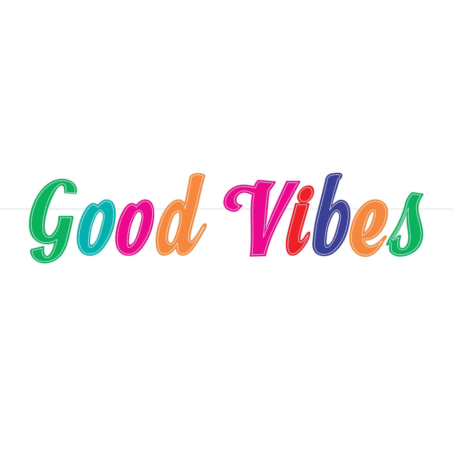 120493 IP X6 - Good Vibes Felt Letter Banners 1.67m - 6 PC