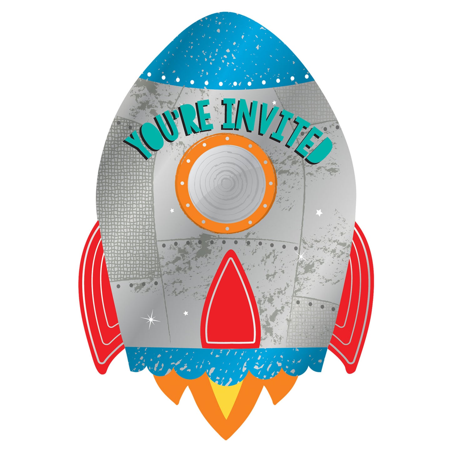 492278 IP X6 - Blast Off Birthday Postcard Invitations with Stickers - 6 PKG/8