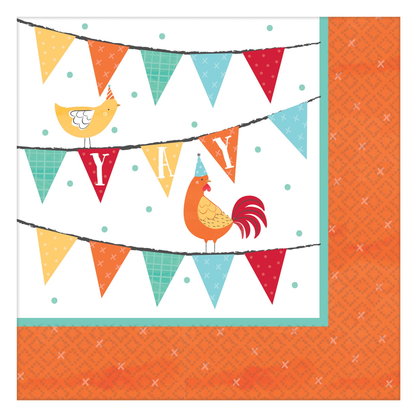 502172 IP X12 - Barnyard Birthday Beverage Napkins 25cm - 12 PKG/16