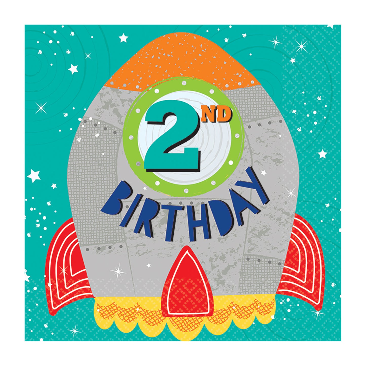 512278 IP X12 - Blast Off Birthday Luncheon Napkins 33cm - 12 PKG/16