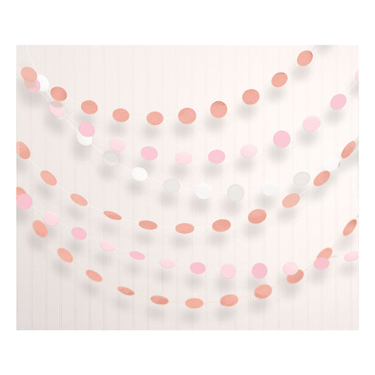 670850 IP X6 - Rose Gold Blush Dot Garlands 2.13m - 6 PKG/6