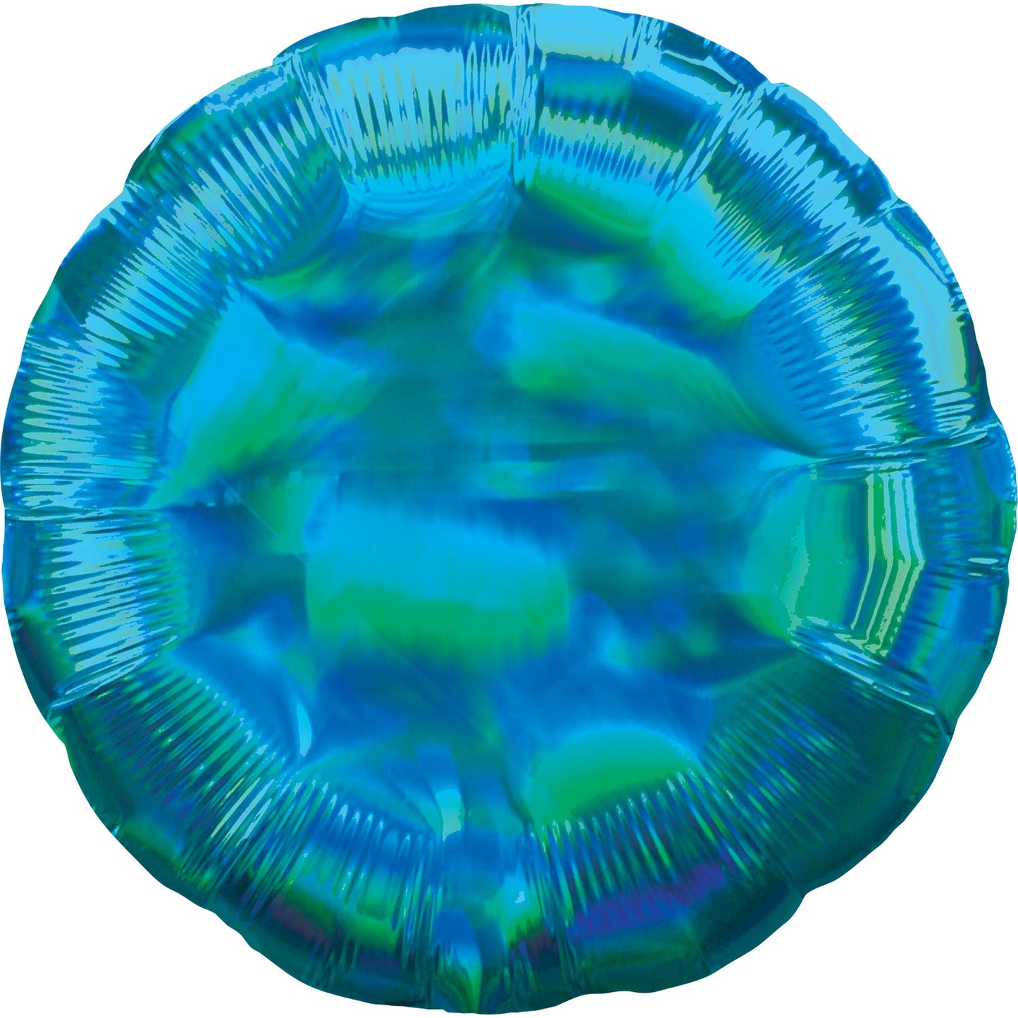 3925601 IP X5 - Cyan Iridescent Circle Standard HX Packaged Foil Balloons S40 - 5 PC