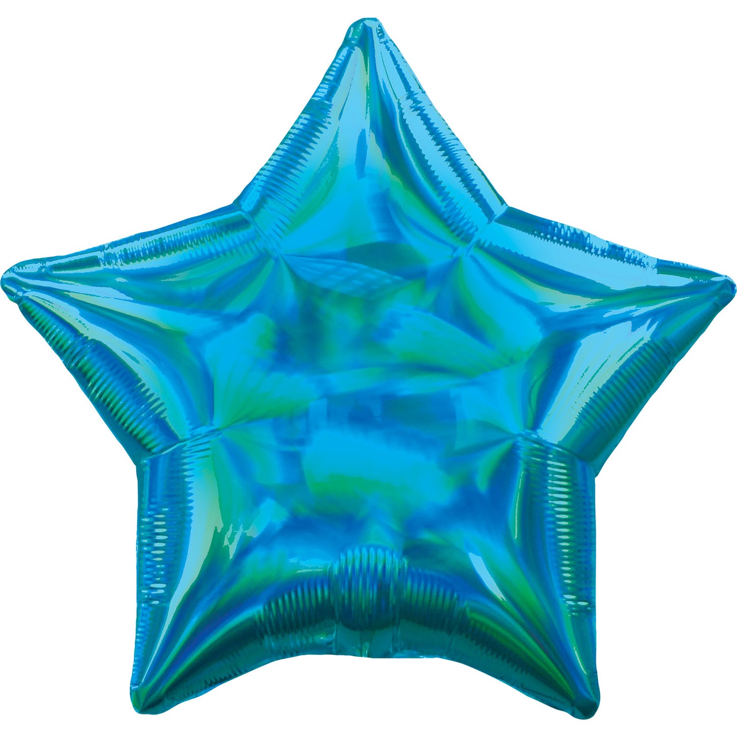 3926801 IP X5 - Cyan Iridescent Star Standard HX Packaged Foil Balloons S40 - 5 PC
