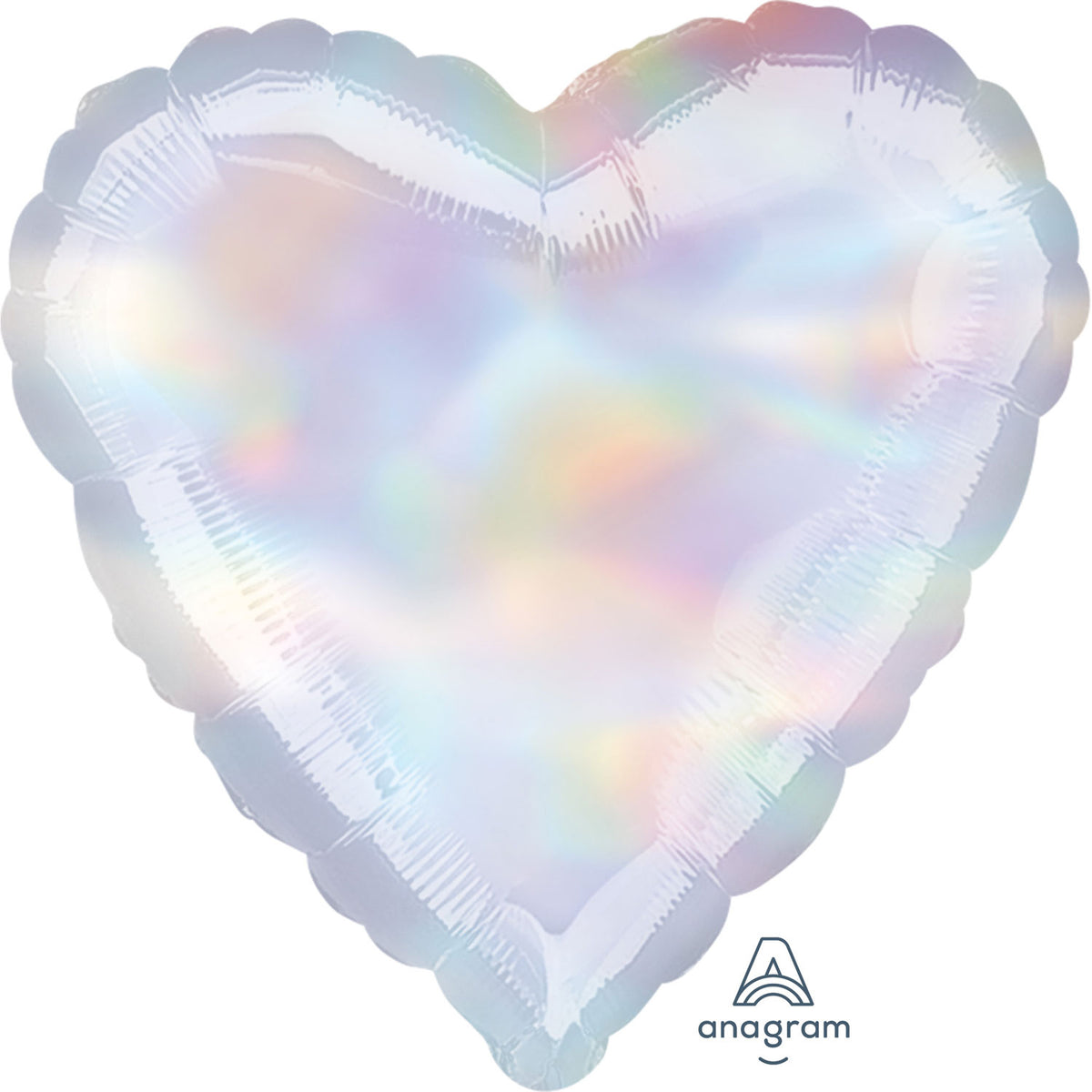 2509202 IP X10 - Iridescent Heart Standard Unpackaged Foil Balloons S15 - 10 PC