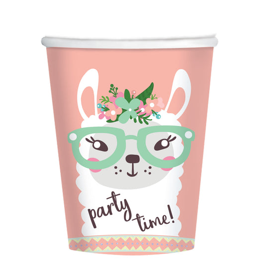 9904588 IP X6 - Llama Paper Cups 250ml - 6 PKG/8